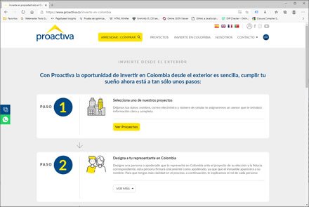 Invierta en Colombia, Sitio web administrable Inmobiliaria Proactiva