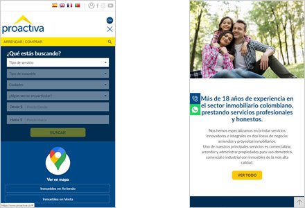 Adaptación responsive, Sitio web administrable Inmobiliaria Proactiva