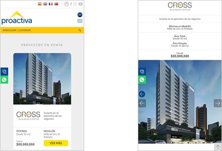 Adaptación responsive, Sitio web administrable Inmobiliaria Proactiva