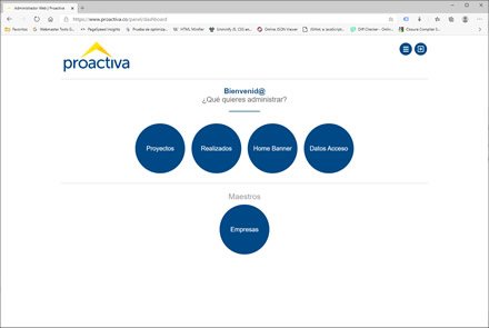 Módulo administrativo, Sitio web administrable Inmobiliaria Proactiva