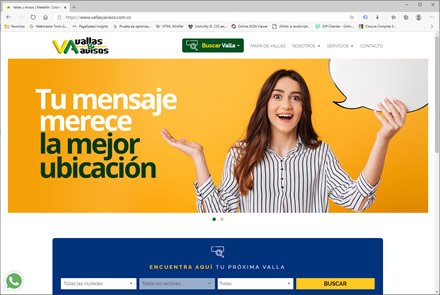 Home, Sitio web administrable Vallas y Avisos