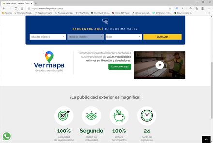 Home (scroll), Sitio web administrable Vallas y Avisos