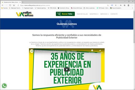 Empresa, Sitio web administrable Vallas y Avisos