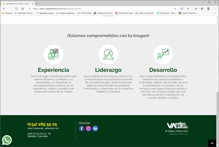 Empresa, Sitio web administrable Vallas y Avisos