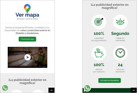 Adaptación responsive, Sitio web administrable Vallas y Avisos