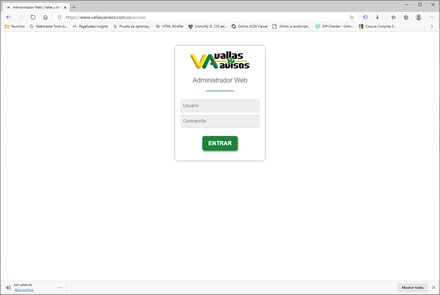 Módulo administrativo, Sitio web administrable Vallas y Avisos