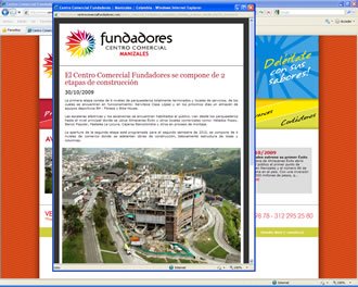 Detalle Avance de Obra, Web C.C. Fundadores