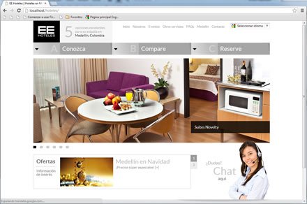 Home, Responsive web EE Hoteles