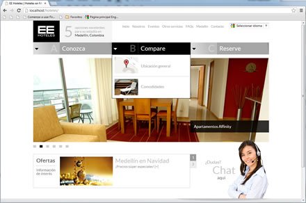 Menú desplegable 2, Responsive web EE Hoteles