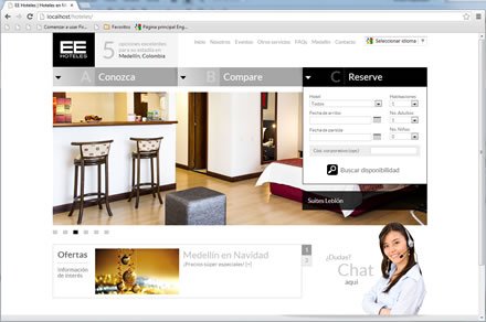 Menú desplegable 3, Responsive web EE Hoteles