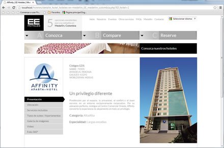 Presentación hotel, Responsive web EE Hoteles