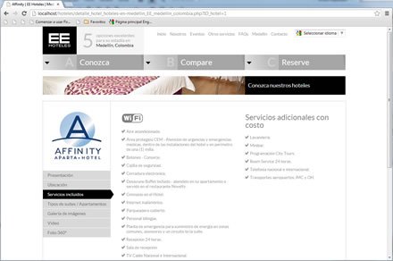 Servicios hotel, Responsive web EE Hoteles