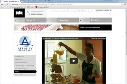Video hotel, Responsive web EE Hoteles