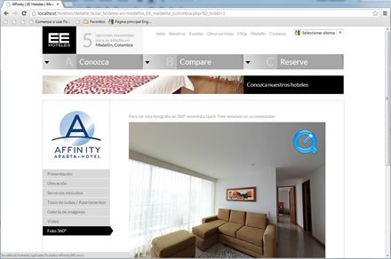 Panorámica 360°, Responsive web EE Hoteles