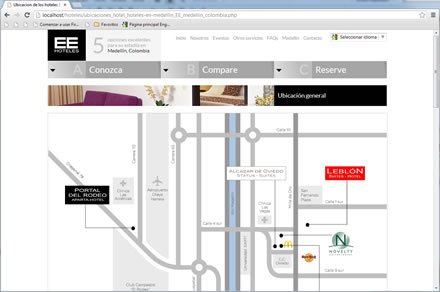 Mapa general, Responsive web EE Hoteles