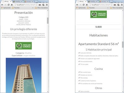 Responsive design, Responsive web EE Hoteles