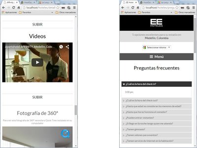 Responsive design, Responsive web EE Hoteles