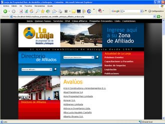 Filtro del Directorio, Web Lonja de Medellín