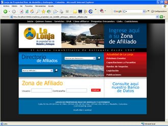 Validación Zona Privada, Web Lonja de Medellín