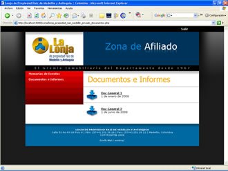 Documentos Privados, Web Lonja de Medellín