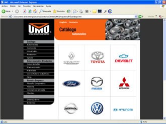 Catálogo de Marcas, Web UMO