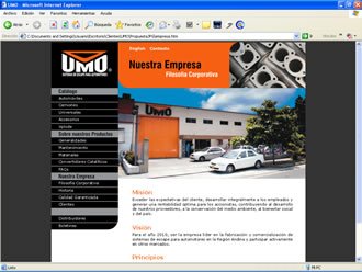 Sección Corporativa, Web UMO