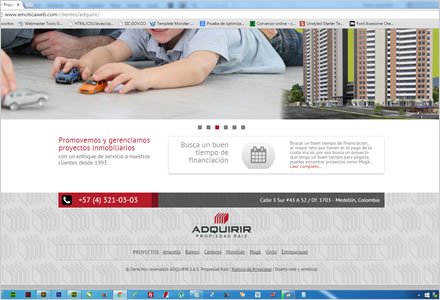 Footer, Web Joomla Responsive Adquirir