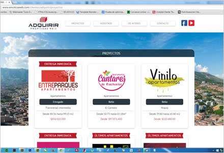 Proyectos, Web Joomla Responsive Adquirir