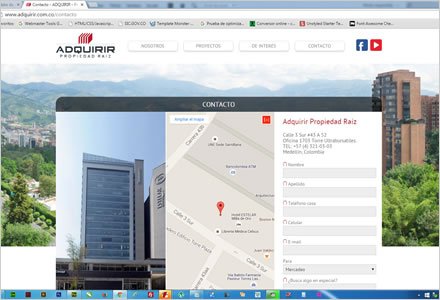 Contacto, Web Joomla Responsive Adquirir