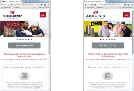 Adaptación responsive, Web Joomla Responsive Adquirir