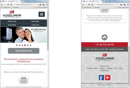 Adaptación responsive, Web Joomla Responsive Adquirir