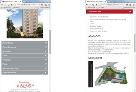 Adaptación responsive, Web Joomla Responsive Adquirir