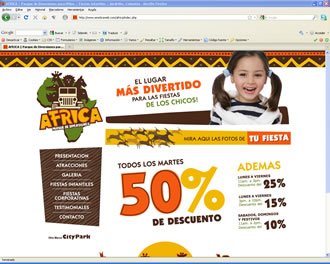 Home, Web Parque Africa