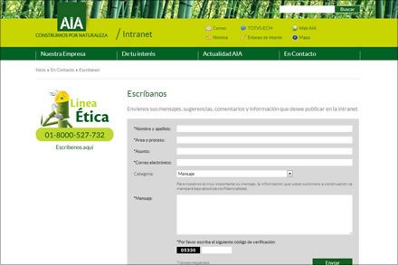 Contacto, Intranet Joomla AIA Intranet