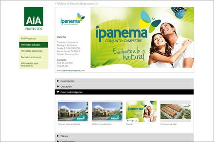 Proyecto detalle, Sitio web Joomla AIA Web