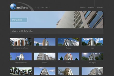 Portafolio, Sitio web Alex Toro Arquitectos