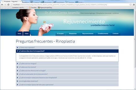 Preguntas frecuentes, Sitio web Dr. Álvaro Correa