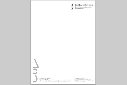 Hoja carta, Logo y papelerías Dr. Alvaro Correa J.