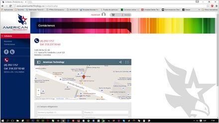 Contacto, Web responsive American Technology