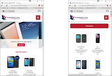 Adaptación Responsive, Web responsive American Technology