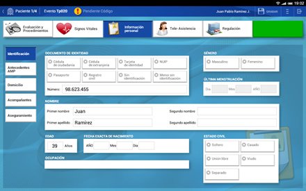 Información personal (1), Interfaces APP paramédica UdeA