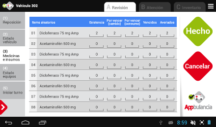 Inventarios, Diseño de interfaces APP Appbulancia | UdeA