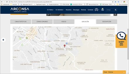 Detalle de inmueble, Interfaces responsive ARCONSA Inmobiliaria