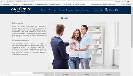 Empresa, Interfaces responsive ARCONSA Inmobiliaria