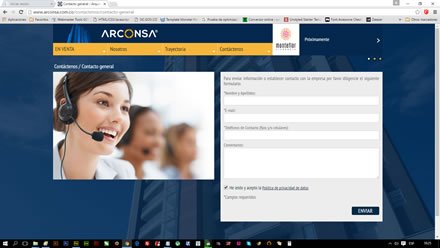 Contacto, Web Joomla Arconsa