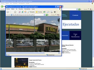 PopUp de Foto, Web Arquitectura y Concreto