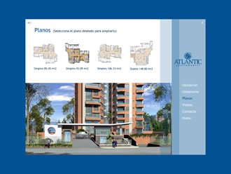 Menú de Planos, Multimedia Edificio Atlantic