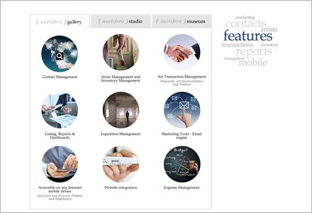 Features, Interfaces responsive Auctifera