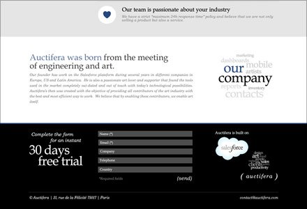 Company & Contact, Interfaces responsive Auctifera
