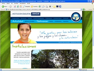 Instalaciones, Web Colegio Avanzar